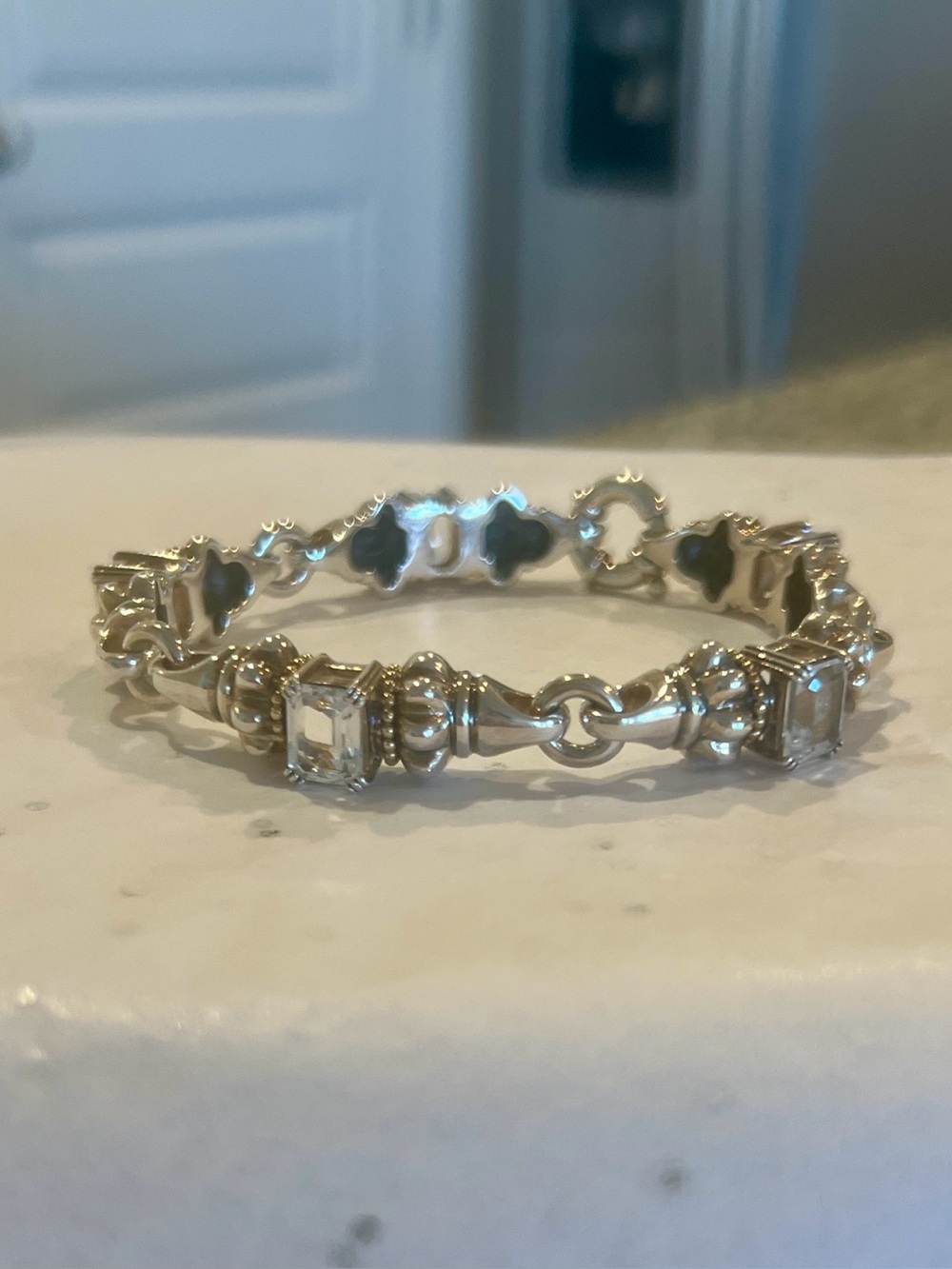 Lagos Sterling Silver Crystal-Link Bracelet - Silver